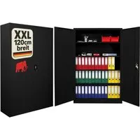 PROREGAL Flügeltürenschrank ELEPHANT 180x120x40cm – Sicher und Stabil - Robuster Flügeltürenschrank aus pulverbeschichtetem Stahl, 2 abschließbare Türen, 4 höhenverstellbare Fachböden für flexible Aufbewahrung – ideal für Büro und Lager.