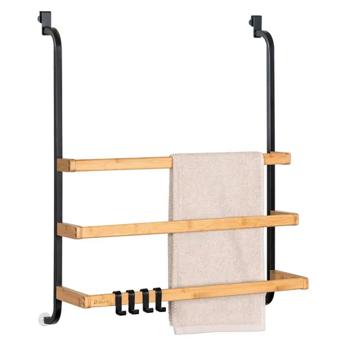 eluno Hängeregal Handtuchhalter für Glasduschwand in schwarz von eluno