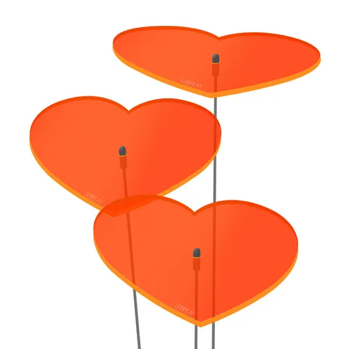 Stück SUNPLAY Sonnenfänger Ø10cm Suncatcher Gartenstecker Herzen ORANGE 3
