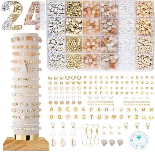 Perlen für ArmbäNder, Perlen Zum AuffäDeln, Schmuck Selber Machen Set, ArmbäNder Selber Machen, für Erwachsene & Kinder DIY Schmuck Freundschaftsarmbänder & DIY Basteln Geburtstage Belohnungen (Rosa)