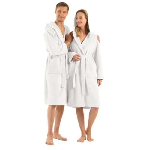 ENGLISH HOME Flauschiger Bademantel Damen & Herren - Unisex Bademantel aus 100% türkischer Baumwolle, saugfähig und weich, ideal für Sauna und Zuhause. Mit 3/4-Ärmeln, Schalkragen und praktischen Seitentaschen für hohen Komfort.