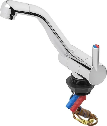Moritz Wassertank 12V Einhebelmischer für Caravan und Boot - Zuverlässiger 12V Einhebelmischer für Wohnmobile und Boote, ideal für Küchen und Bäder. Mit Drehbarem Auslauf und robustem Chrom-Finish für Langlebigkeit und Komfort.