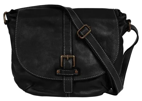 Cluty Umhängetasche Damen 019536 schwarz - Hochwertige Leder Umhängetasche für Damen, ideal für den Alltag. Mit verstellbarem Schulterriemen und viel Stauraum für wichtige Dinge, perfekt für jeden Anlass.