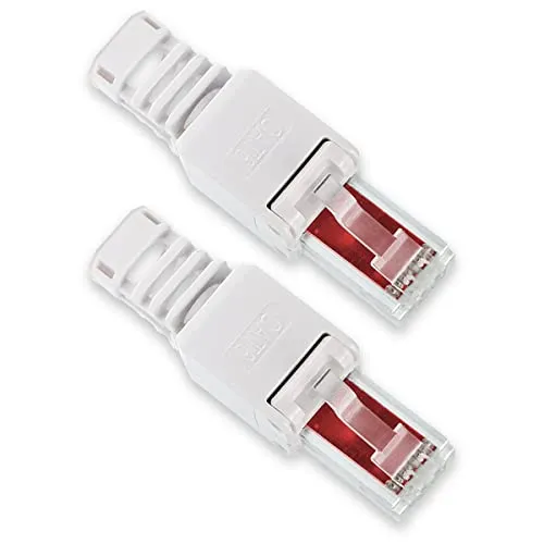 2X Netzwerk Stecker RJ45 Cat6 Cat7 Cat5 LAN Kabel werkzeuglos Netzwerkstecker ohne Werkzeug werkzeugfrei Crimpstecker für Patchkabel Netzwerkkabel