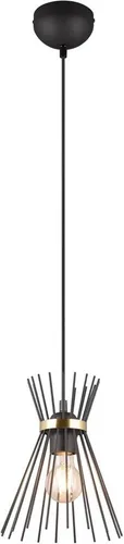 lightling Pendellampe Rob – Höhenverstellbar und Modern - Moderne einflammige Pendellampe aus Metall in elegantem schwarz-gold. Ideal für Flur, Wohnzimmer oder Esszimmer – sorgt für harmonische Lichtakzente. Maße: Höhe bis 150 cm, Durchmesser 20 cm. Leuchtmittel E27 max. 40W erforderlich.