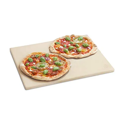 BURNHARD Cordierit-Pizzastein – 45 x 35 x 1,5 cm – rechteckig für Grill & Backofen – ideal für Pizza, Brot & Flammkuchen