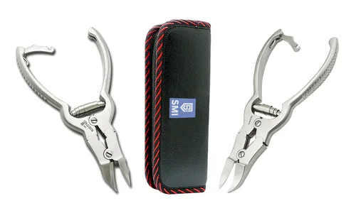 SMI Nagelzange doppelter Übersetzung - Hochwertige Nagelzange aus rostfreiem Stahl für präzise Nagelpflege. Ideal für Fußnägel, mit gebogenem Kopf für einfachen Zugang und Anwendung.