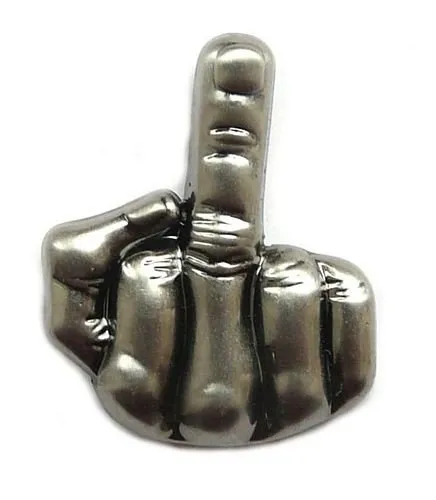 FahnenMax® Pin Anstecker Finger silberfarben