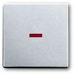 Busch-Jaeger 1789-83 Wippe 1-fach mit kleiner roter Kalotte, aluminium silber matt, Plattform 63