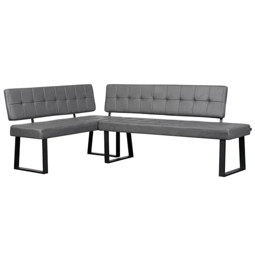 B&D home Eckbank AKA (2-St), gepolstert & beidseitig montierbar - Die stilvolle Eckbank AKA von B&D home vereint modernen Industrial Style mit hohem Sitzkomfort. Ideal für Esszimmer oder Küche, sorgt sie für einen echten Blickfang in jedem Zuhause.