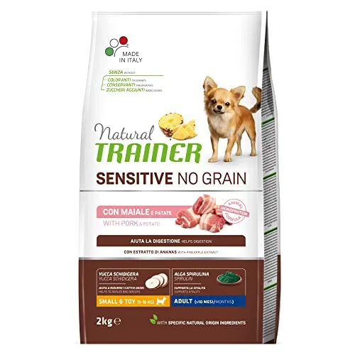 Natural Trainer Sensitive No Grain Hundefutter Small & Toy mit Schwein und Kartoffeln - 2 kg