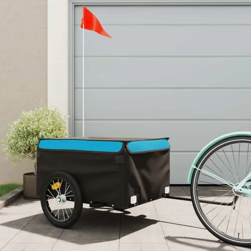 Maison Exclusive Fahrradanhänger Schwarz und Blau 45 kg