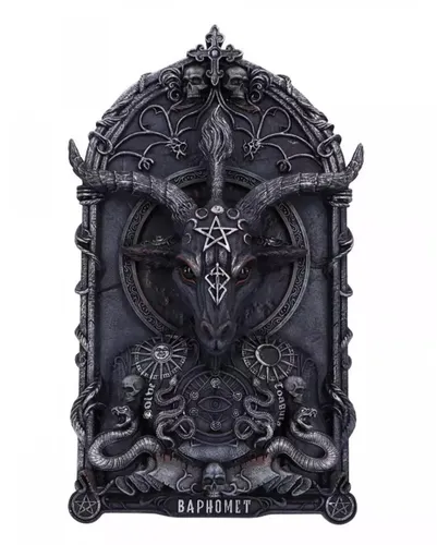 Nemesis Now Baphomet's Invocation Wandschild, Schwarz, 30,5 cm - Wand- & Türschilder mit exklusivem Baphomet-Design, aus feinstem Harz gegossen und ein einzigartiges okkultes Dekorationsstück.