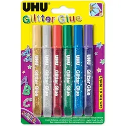 UHU Glitzerkleber Glitter Glue Original, Inhalt: 6 x 10 ml von UHU