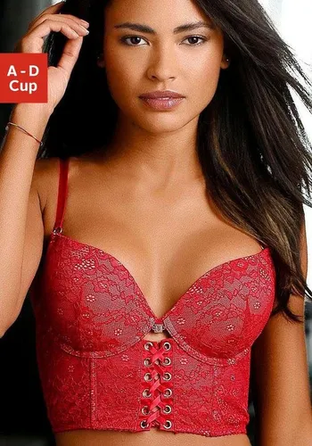 JETTE Push-up-BH in hübscher Bustier-Form, sexy Dessous in rot von JETTE