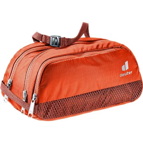 deuter Wash Bag Tour II Kulturbeutel, Papaya-redwood - Reisetaschen mit Netzaußentasche für Zahnbürste, zwei Reißverschluss-Fächern und leichtem Design (45 g) – ideal für unterwegs.