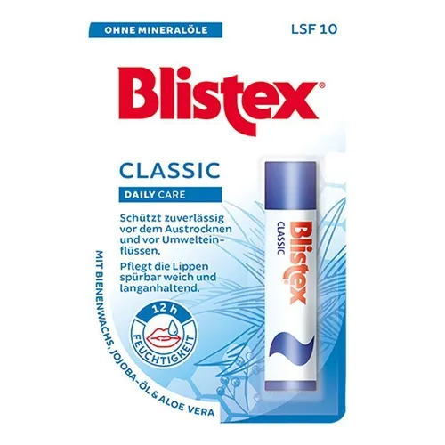 Blistex Lipcare - Classic 4,25 gr - Lippenpflege für trockene und eingerissene Lippen, spendet intensive Feuchtigkeit und sorgt für sofortige Linderung.