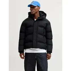 Jack & Jones Steppjacke Schwarz - XXL - Stylische Steppjacke aus recyceltem Material mit Kapuze und zwei praktischen Reißverschlusstaschen. Ideal für kühle Tage und modisch kombinierbar.