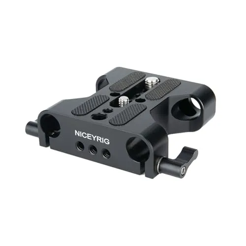 NICEYRIG Mehrzweckkamera Grundplatte mit 15 mm Stangenschienenklemme für das DSLR Rig Support System