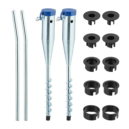 Bodenhülse Schirmständer Einschraubhülse - Sonnenschirmständer aus wetterfestem Stahl, ideal für eine stabile Befestigung im Garten oder auf der Terrasse, inklusive Stangenadapter.