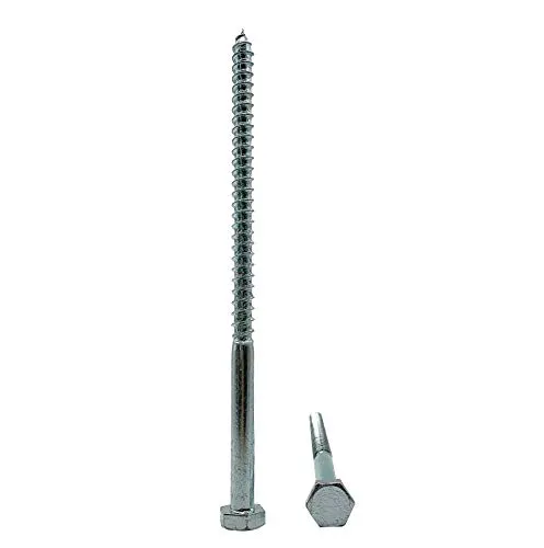 8 Stück) DIN 571 Verzinkter Stahl Sechskant-Holzschrauben M10 x 200 mm, Sechskantschraube, Schlagschrauben, Sechskantkopf, Schlossschrauben (8, M10 x 200 mm