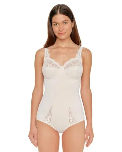 Susa Damen Body ohne Bügel Latina, Pure Beige, 80D - Bodys für Damen mit optimaler Passform und starkem Shaping-Level, ideal zur Unterstützung von Bauch und Taille. Hergestellt aus nachhaltigen Materialien für umweltbewusste Eleganz.