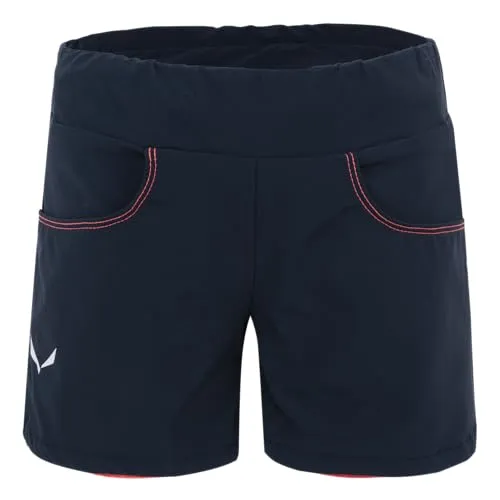 Salewa Kinder Agner G Shorts - Größe 152, blau - Leichte Klettershorts mit integrierter Unterleggings, ideal für aktive Kids, die Bewegungsfreiheit und Komfort beim Klettern suchen.