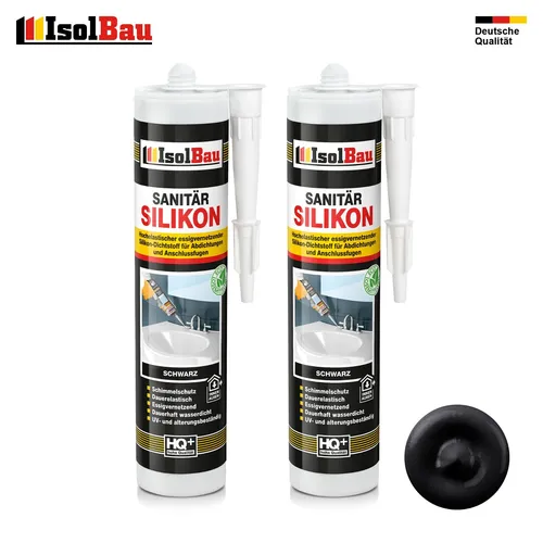 Sanitär Silikon Schwarz 2 x 300 ml Küche Dusche Abdichten Kleben Bad Dichtstoff