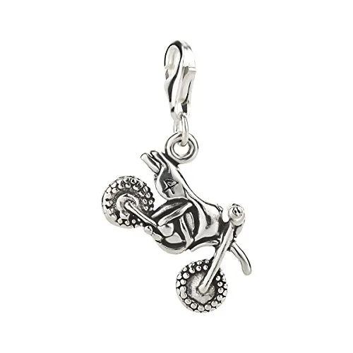 Charm Anhänger Motocross Motorrad aus 925 Sterling Silber (18x12mm)