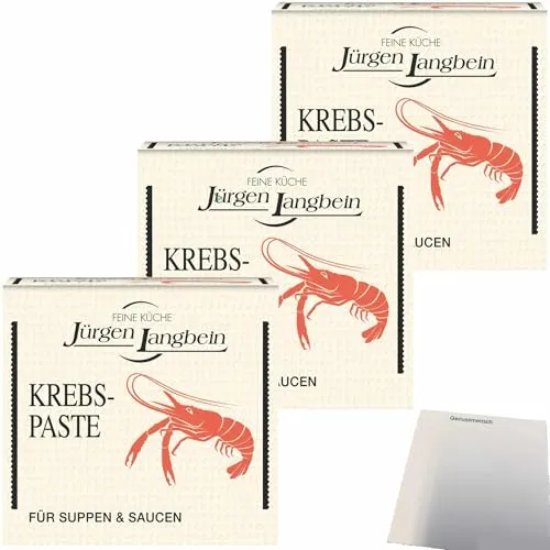 Jürgen Langbein Krebs-Suppen-Paste 3er Pack (3x50g Würfel) + usy Block