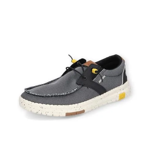 Dockers Herren Mokassins Slipper Grau Textil Synthetik Größe 40 - Schnürer mit sportlichem Look, herausnehmbarer Innensohle für individuellen Komfort und elastischem Gummizug für perfekte Passform. Ideal für lässige Freizeitoutfits.