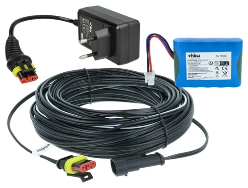 vhbw 1x Netzteil, 1x 3000 mAh Akku, 1x 20 m Niederspannungskabel kompatibel mit Husqvarna Automower 310, 308 (2016), 310 (2015) Rasenmäher