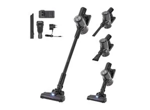 Juskys 2-in-1 Akkustaubsauger VC2101 - Vielseitiger Staubsauger mit Wandhalterung - Handstaubsauger und Bodenstaubsauger in einem, ideal für die gründliche und kabellose Reinigung. Ausgestattet mit HEPA-Filter für saubere Luft und inklusive Wandhalterung.