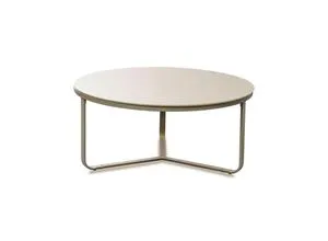 Xora Couchtisch Creme, Rund, Metall, X-Form, 80x35x80 cm