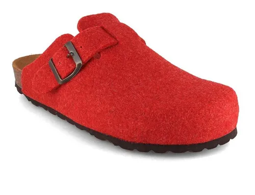 Tuffeln Clogs Filzpantoffeln Feierabend Pantoletten mit Schnalle Hausschuh mit Korkfußbett