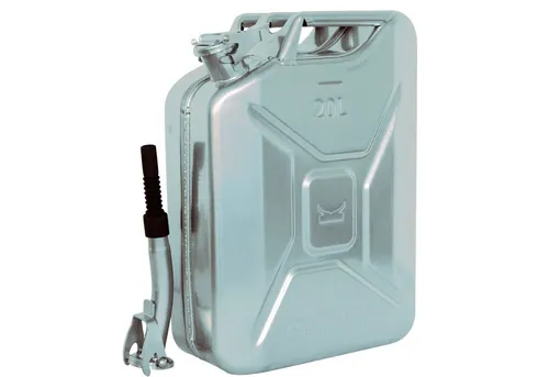 TRUTZHOLM Metallkanister 20 Liter mit Ausgießer - Robuster 20 Liter Kanister für Benzin und Diesel, inkl. flexiblem, auslaufsicherem Ausgießer. Ideal für sicheres und einfaches Transportieren von Kraftstoffen.