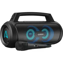 LAMAX PartyGo1 Play - Bluetooth-Party-Lautsprecher mit 50 W Leistung - Lautsprecher mit 15 Stunden Akkulaufzeit, ideal für Partys und Events. Inklusive Mikrofon und FM-Radio für vielseitigen Musikgenuss.