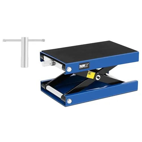 MSW Motorradheber 500 kg - mechanische Hebebühne für Motorräder - Wagenheber - tragbar, 500 kg Traglast, höhenverstellbar von 9,5 - 36 cm. Ideal für Reparaturarbeiten an Motorrädern, ATVs und Quads, ganz ohne Strom oder Druckluft.