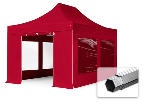 TOOLPORT Faltzelt Professional 3x4,5 m in rot von Toolport