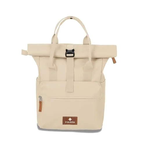 travelite Basic Short Handle Rollup Backpack 11L in weiß von travelite