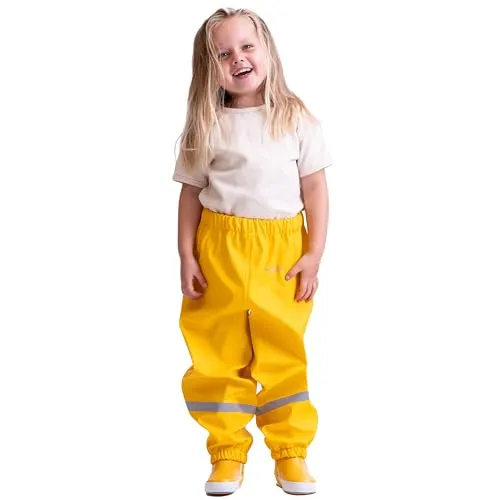 BMS Regenbundhose für Jungen, wasserdicht in Gelb, Größe 116 - Wasserdichte Regenbundhose für Jungen in leuchtendem Gelb, ideal für nasse Tage. Robustes Material bietet optimalen Schutz und Komfort beim Spielen im Freien.