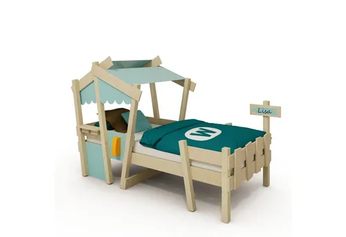 Wickey Kinderbett CrAzY Comfy 90x200 cm – Abenteuerliches Design für Kinderträume (Kreativer Spiel- und Schlafbereich, Einzelbett), Massives, langlebiges Holz
