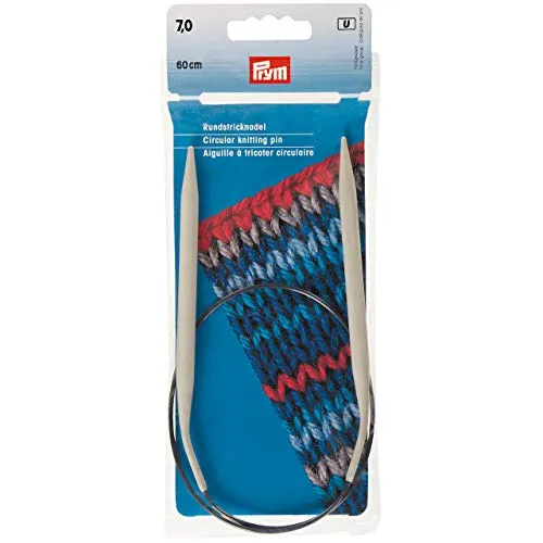 Prym 211385 Rundstricknadeln ALU 60 cm 7,00 mm grau
