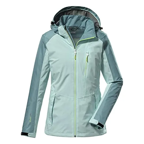 killtec Damen Funktionsjacke/Outdoorjacke mit abzippbarer Kapuze, packbar KOS 5 WMN JCKT, eisblau, 36, 38258-000