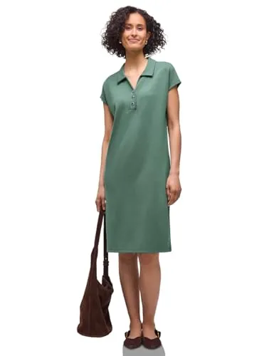 Street One Damen Knielanges Kleid in Unifarbe in grün von Street One