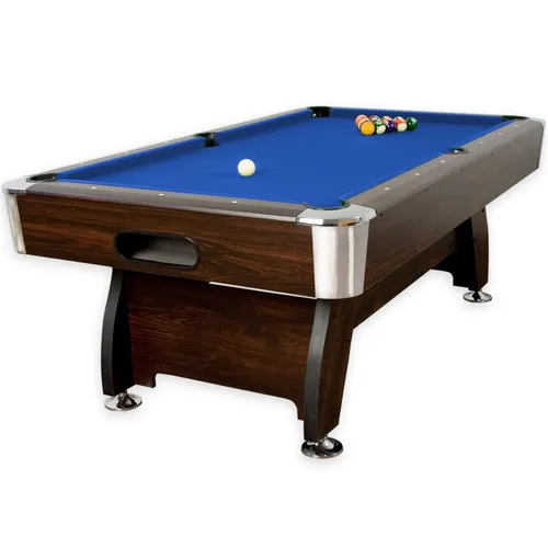 GAMES PLANET® 7 ft Billardtisch Premium, Farbe braun / blau