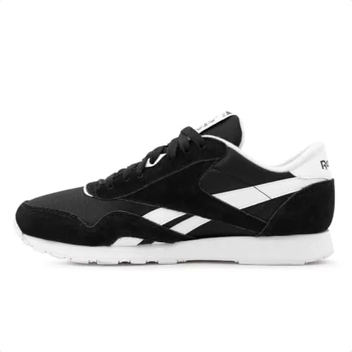 Reebok Herren Klassisches Nylon Sneaker, Cblack Ftwwht Ftwwht, 42 EU - Herren-Sneaker aus hochwertigem Nylon und Leder, flache Absatzform für optimalen Tragekomfort im Alltag.
