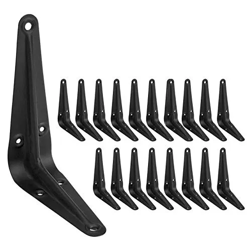 Joramoy 20 Stück Regalwinkel 10,2 cm, robuste L-Halterung, Eckstütze, Metallgelenkwinkelhalterung zum Aufhängen, schwebende Regalhalterung für Regal mit Schrauben