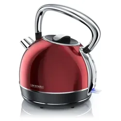 Arendo Retro Wasserkocher Edelstahl 1,7 L, 2200 W - Wasserkocher im Vintage Style, mit austauschbarem Kalkfilter für reines Wasser und automatischer Abschaltung für maximale Sicherheit.