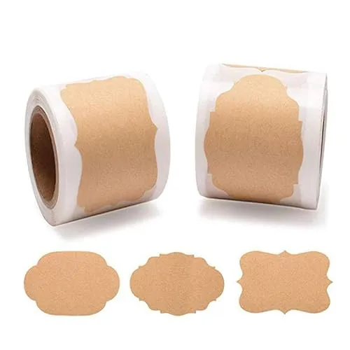Stücke Kraft Paper Etiketten Selbstklebend, Klebeetiketten Zum Beschriften, Marmeladen Etiketten, Aufkleber, Etiketten Zum Beschriften für Flasche Handwerk Geschenkverpackung 300